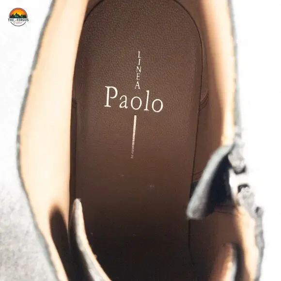 Linea Paolo Felicia Bootie Black Platform Wedge Leather Baddie Women's Sz 8.5 M - Picture 11 of 11